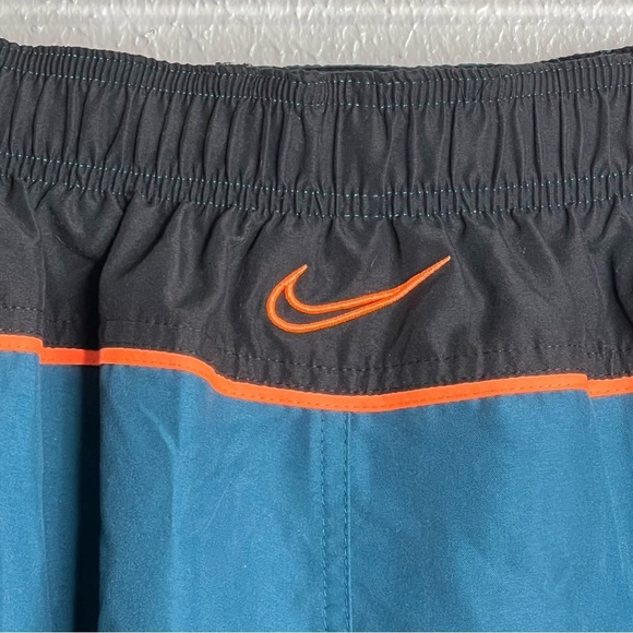 Nike Mens Swim Trunks Size XL Blue Orange Swoosh Logo Drawstring Beach Swimming - Picture 11 of 12